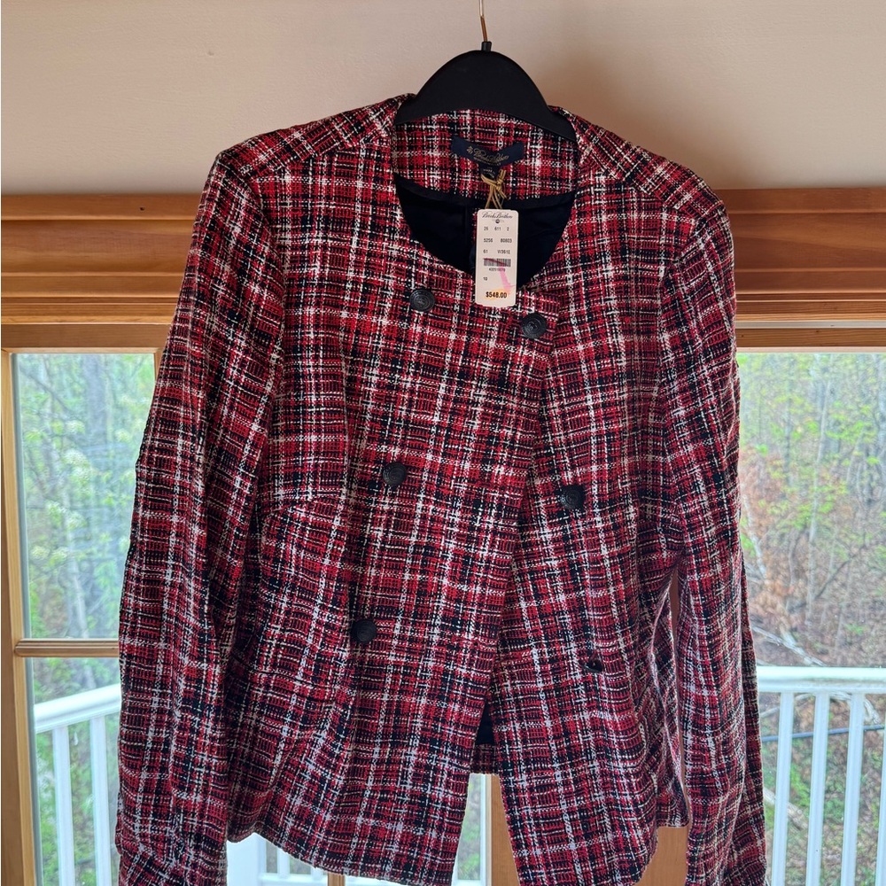 Brooks Brothers Red and Black Tartan Blazer